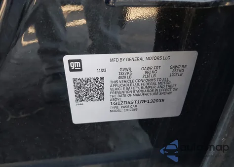 2024 Chevrolet Malibu Fwd 1Lt z USA, uszkodzony, nr VIN 1G1ZD5ST1RF132039